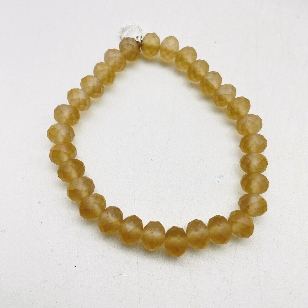 LIZAS Pink Beaded Stretch Bracelet Silver Tone Faceted Classic Career Cosplay - Picture 3 of 7